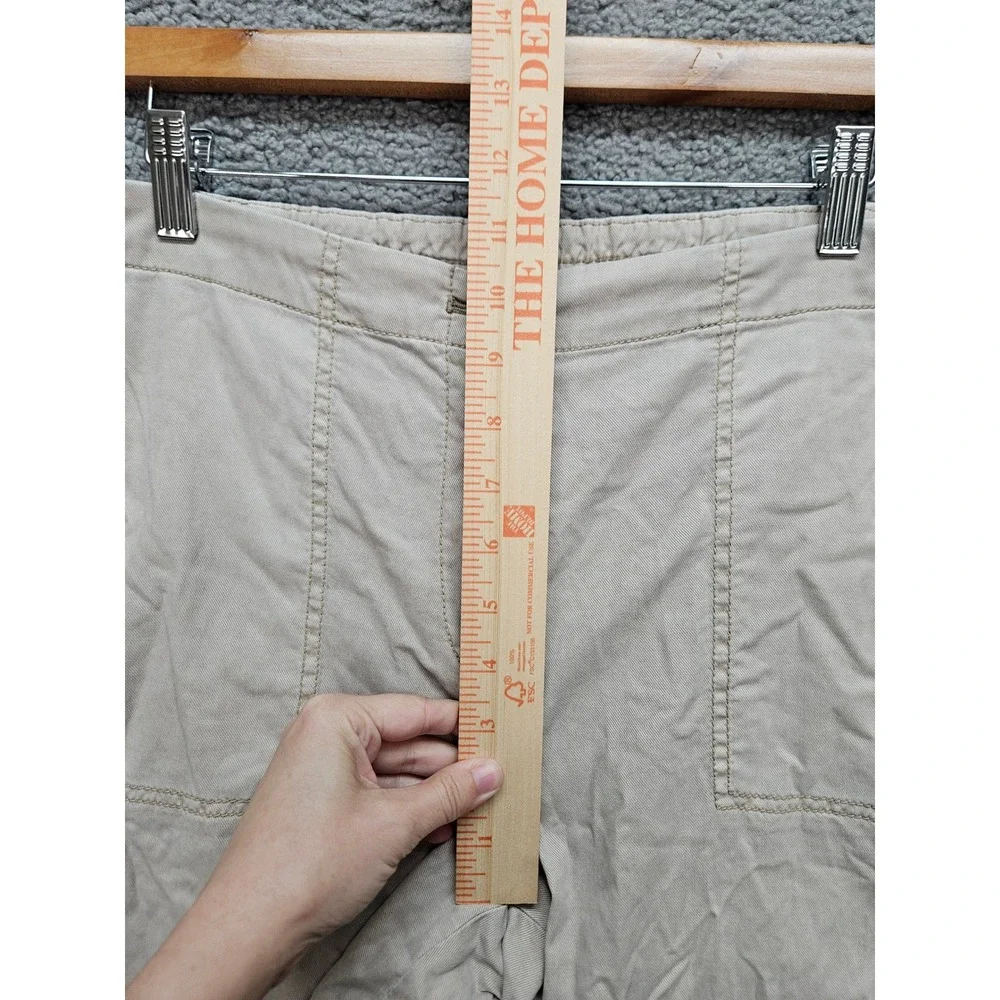 J. Jill Shorts 14 Tan Cargo Utility Tencel Cotton Blend Casual Summer